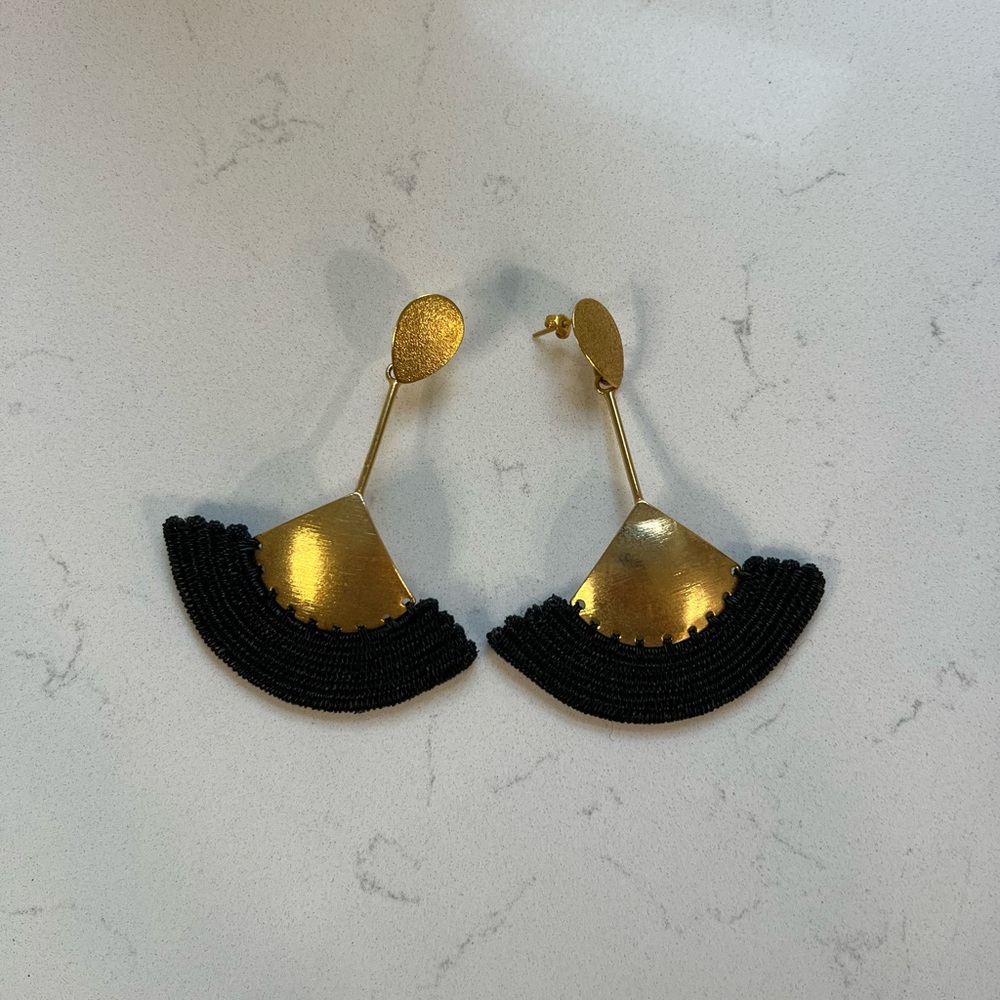 Elegant Gold and Black Earrings